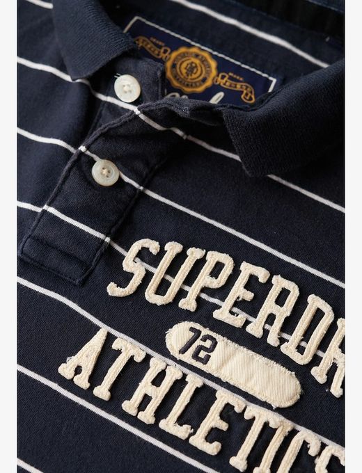 Polo m/c con rayas marineras Superdry Eclipse Navy