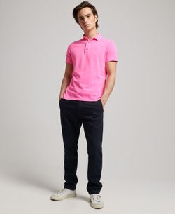 Polo m/c de aspecto desgastado Superdry Bright Blast Pink