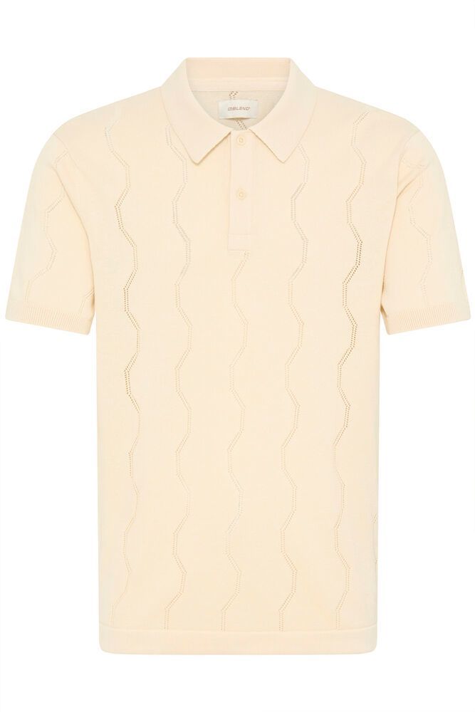 Polo m/c de punto con calado geométrico Blend Of America Sand 4XL