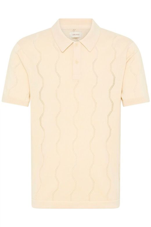 Polo m/c de punto con calado geométrico Blend Of America Sand
