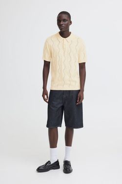 Polo m/c de punto con calado geométrico Blend Of America Sand