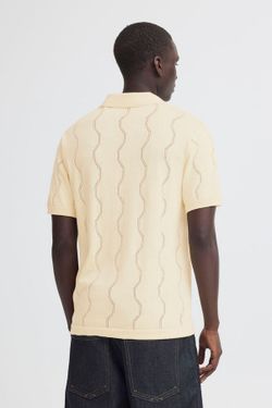 Polo m/c de punto con calado geométrico Blend Of America Sand