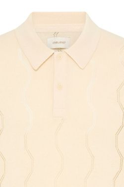 Polo m/c de punto con calado geométrico Blend Of America Sand