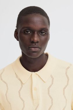 Polo m/c de punto con calado geométrico Blend Of America Sand