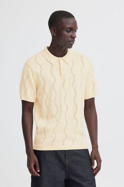 Polo m/c de punto con calado geométrico Blend Of America Sand