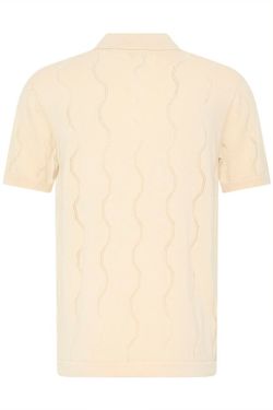 Polo m/c de punto con calado geométrico Blend Of America Sand