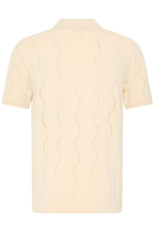 Polo m/c de punto con calado geométrico Blend Of America Sand
