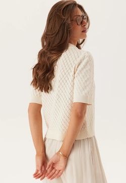 Polo m/c de punto con calado rombo Only Birch