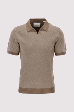 Polo m/c de punto granualdo Jack & Jones Shitake