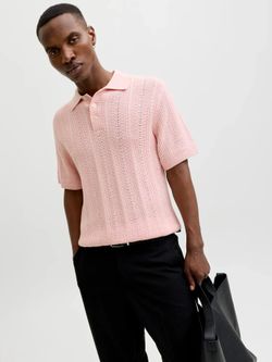 Polo m/c de punto liso Jack & Jones Impatiens Pink
