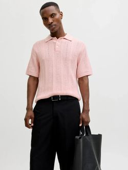 Polo m/c de punto liso Jack & Jones Impatiens Pink