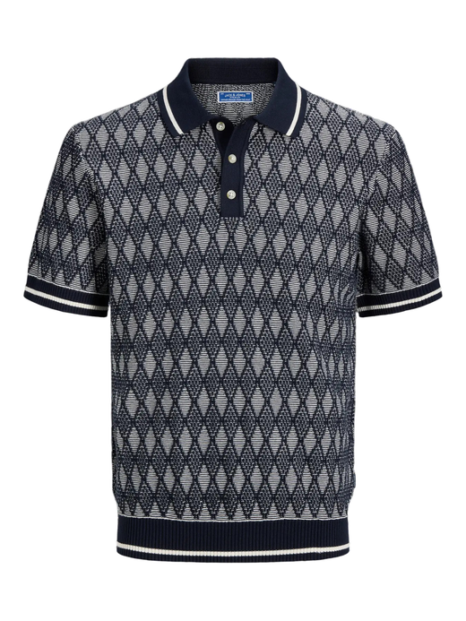 Polo m/c de punto rombos Jack & Jones Night Sky