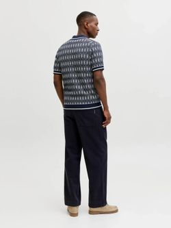 Polo m/c de punto rombos Jack & Jones Night Sky
