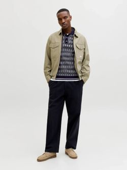 Polo m/c de punto rombos Jack & Jones Night Sky