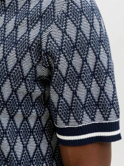 Polo m/c de punto rombos Jack & Jones Night Sky