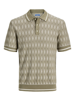 Polo m/c de punto rombos Jack & Jones Olive Night
