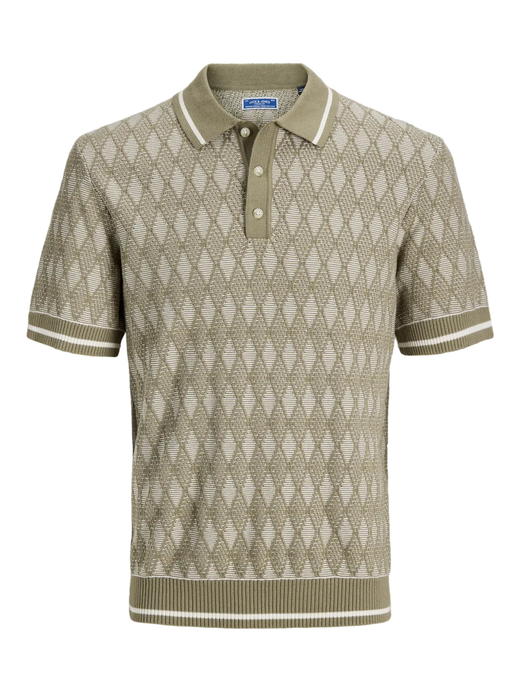 Polo m/c de punto rombos Jack & Jones Olive Night