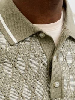 Polo m/c de punto rombos Jack & Jones Olive Night