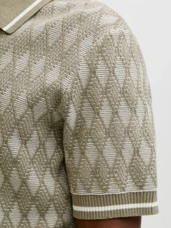Polo m/c de punto rombos Jack & Jones Olive Night