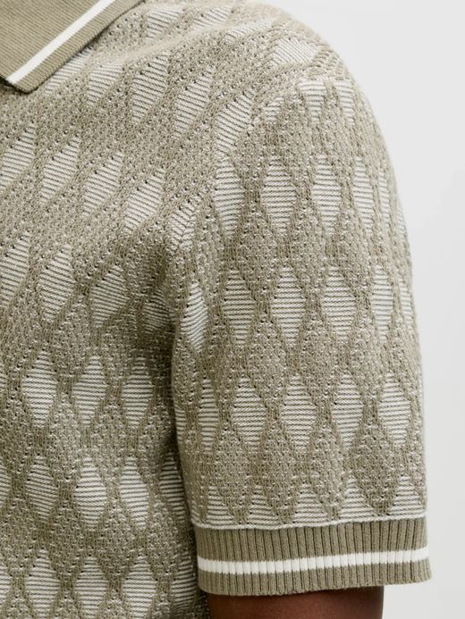 Polo m/c de punto rombos Jack & Jones Olive Night