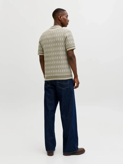 Polo m/c de punto rombos Jack & Jones Olive Night