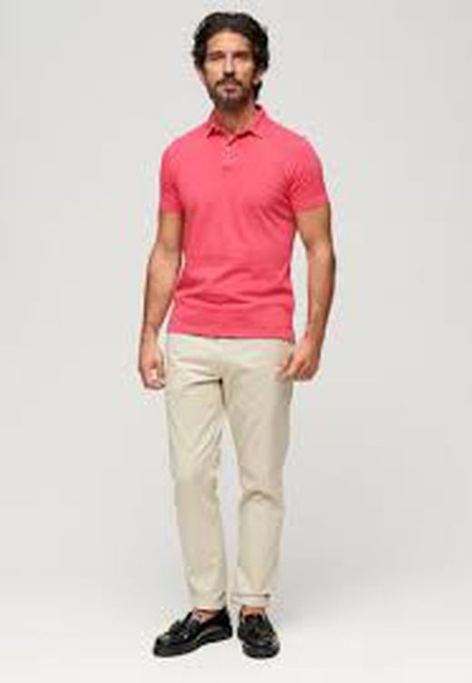 Polo m/c efecto delavado Superdry Teaberry
