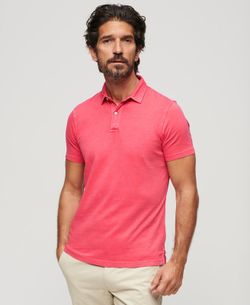 Polo m/c efecto delavado Superdry Teaberry
