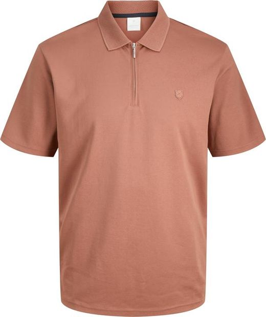 Polo m/c liso con cremallera Jack & Jones Redwood Burl