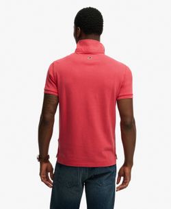 Polo m/c piqué básico Superdry Raspberry