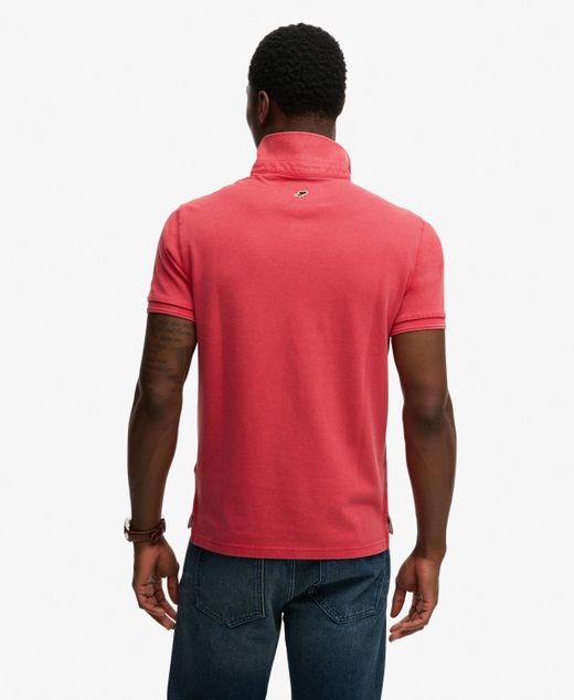 Polo m/c piqué básico Superdry Raspberry