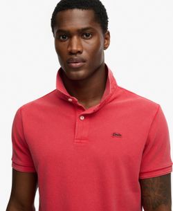 Polo m/c piqué básico Superdry Raspberry