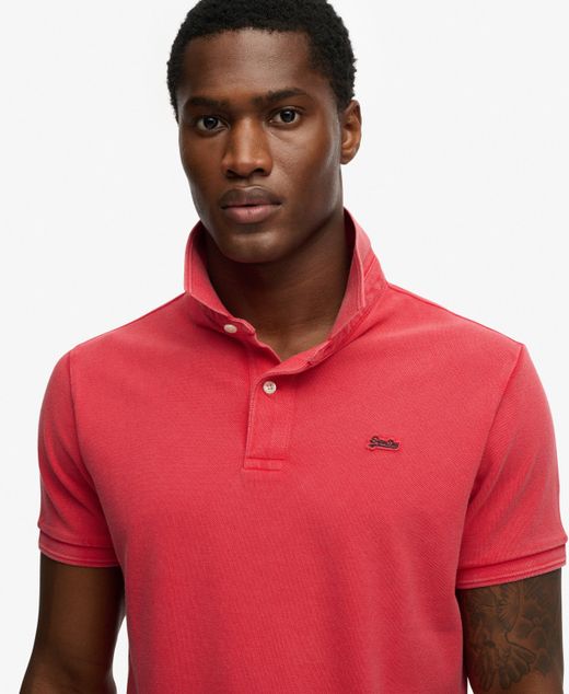 Polo m/c piqué básico Superdry Raspberry