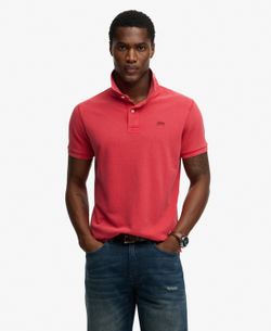 Polo m/c piqué básico Superdry Raspberry