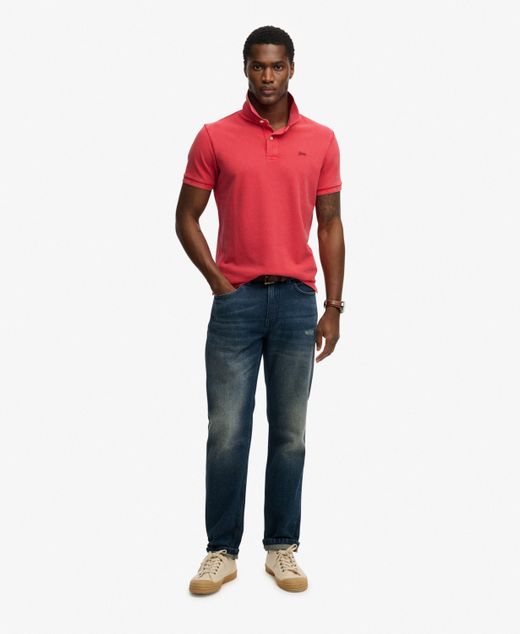 Polo m/c piqué básico Superdry Raspberry
