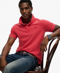 Polo m/c piqué básico Superdry Raspberry