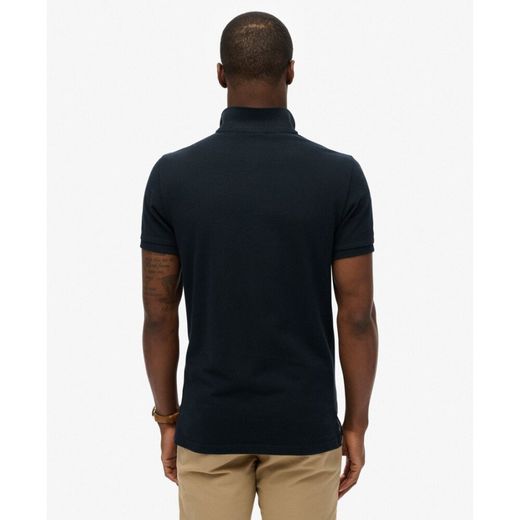 Polo m/c piqué con efecto delavado Superdry Eclipse Navy
