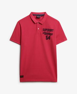 Polo m/c piqué con efecto delavado Superdry Raspberry
