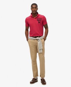 Polo m/c piqué con efecto delavado Superdry Raspberry