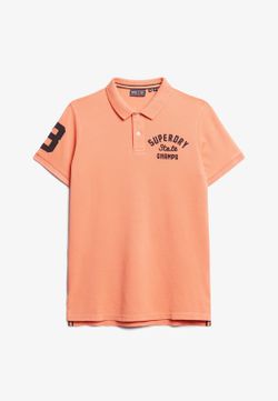 Polo m/c piqué con efecto delavado y letras branding bordadas Superdry Sun Orange