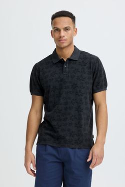 Polo m/c piqué con estampado flores monocolor Blend Of America Dark Grey