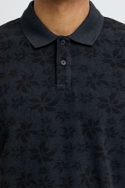 Polo m/c piqué con estampado flores monocolor Blend Of America Dark Grey