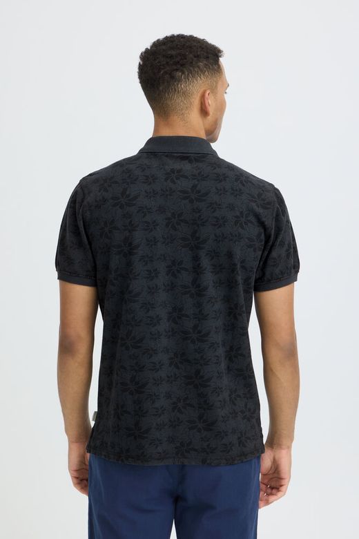 Polo m/c piqué con estampado flores monocolor Blend Of America Dark Grey