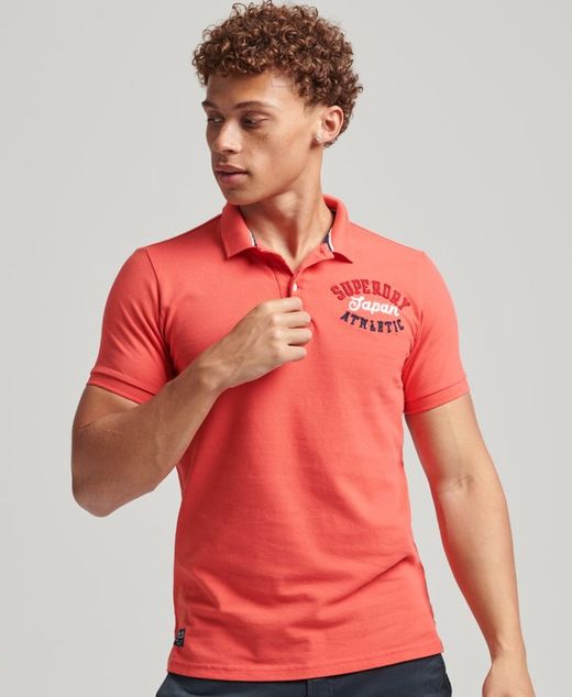 Polo m/c piqué con letras branding Superdry Cayenne