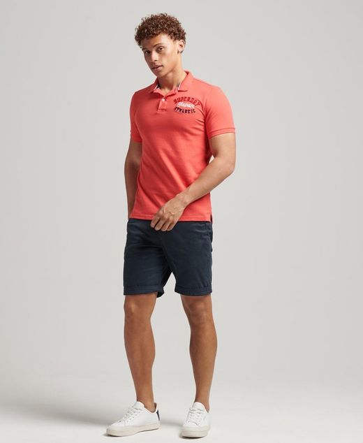 Polo m/c piqué con letras branding Superdry Cayenne