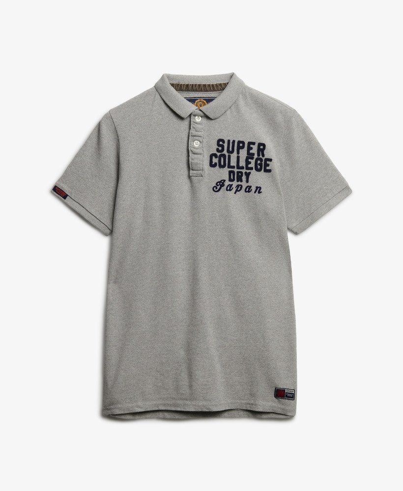 Polo m/c piqué con letras branding Superdry Grey Marl 4XL