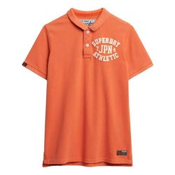 Polo m/c piqué con letras branding Superdry Preppy Orange