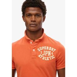 Polo m/c piqué con letras branding Superdry Preppy Orange