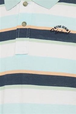 Polo m/c piqué con rayas horizontales multicolor Blend Of America Blue