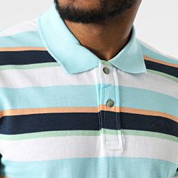 Polo m/c piqué con rayas horizontales multicolor Blend Of America Blue