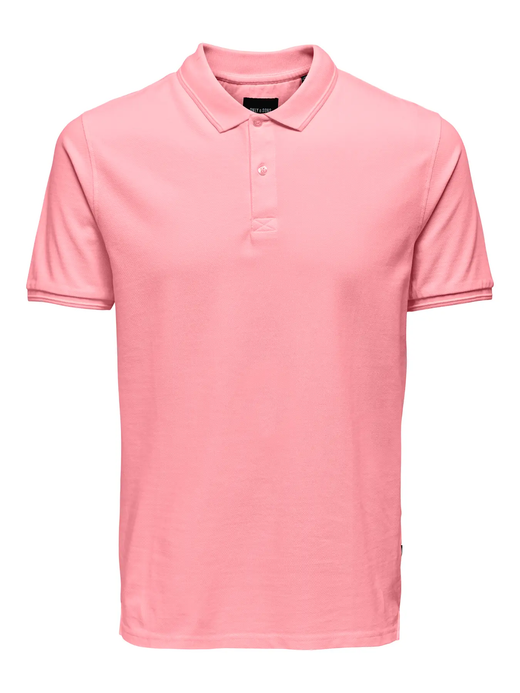 Polo m/c piqué de efecto delavado Only & Sons Peach Whip
